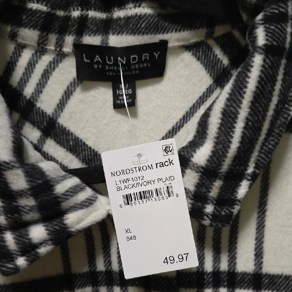 Laundry By Shelli Segal Black and White Plaid Jacket - Picture 2 of 3